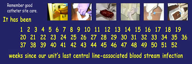 Image of first part of CLASI Banner which can be used to indicate the number of weeks since a unit's last CLABSI.